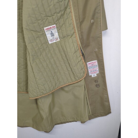 London Fog Maincoats Trench Coat Zip Out Quilt Green/Khaki 10 Regular VTG USA - Picture 9 of 13